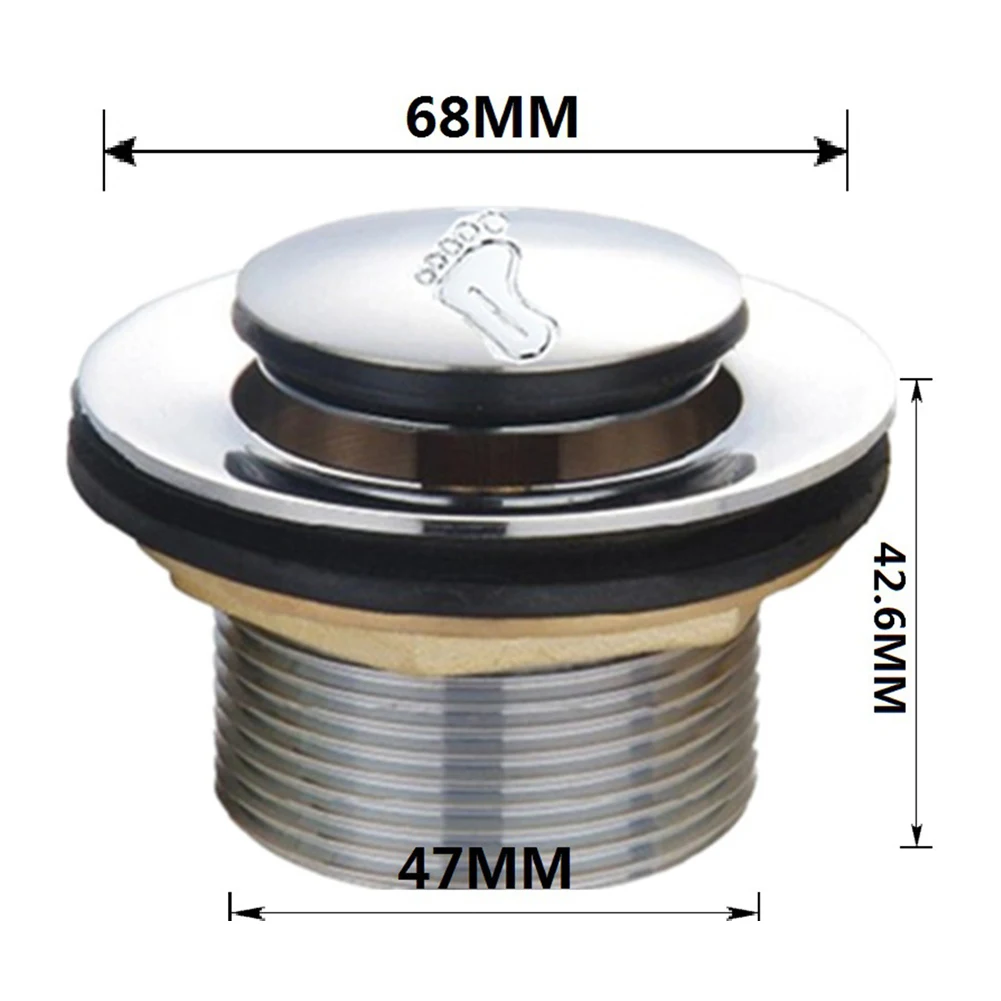 

Accessories Pop Up Drain Waste Drain Multi-layer Silver Water-tight Seal 1 Pc Alloy+Brass+Plastic Bathtub Drain