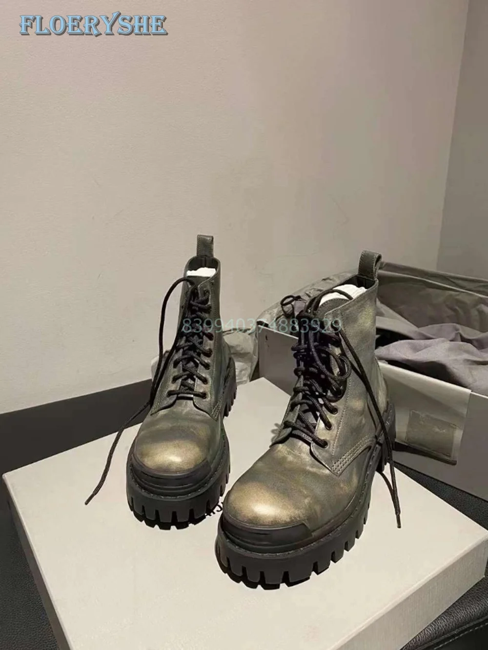 Ботинки с пилообразной подошвой в стиле панк разноцветные женские ботильоны на