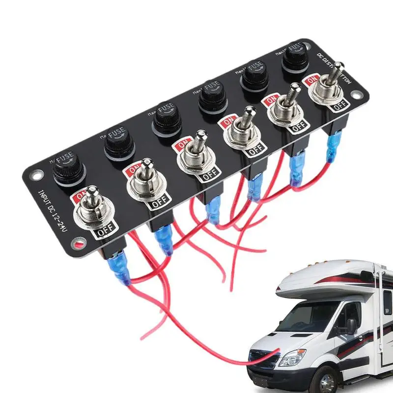 

Панель переключателя для автомобиля, металлический кулисный выключатель, коробка, универсальная панель переключателя зажигания для лодок, автомобилей, грузовиков