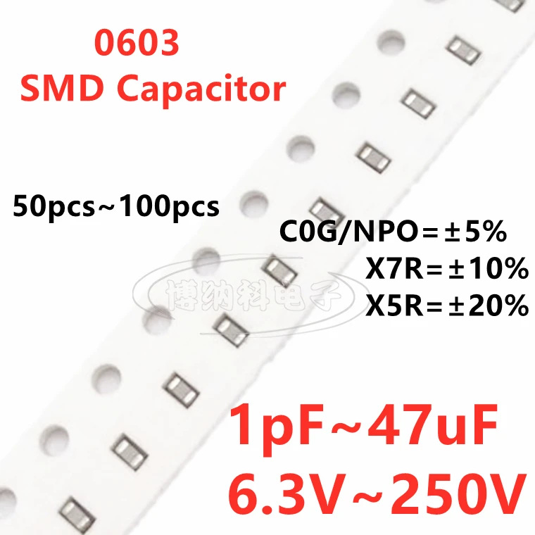Конденсатор SMD 1PF 2.2PF 3.3P F4.7PF6.8PF10PF220PF330PF470PF680PF1NF22NF47NF10NF100NF0.1UF1UF2.2UF4.7UF10UF22UF47UF 102 103 104 6 3 В 10