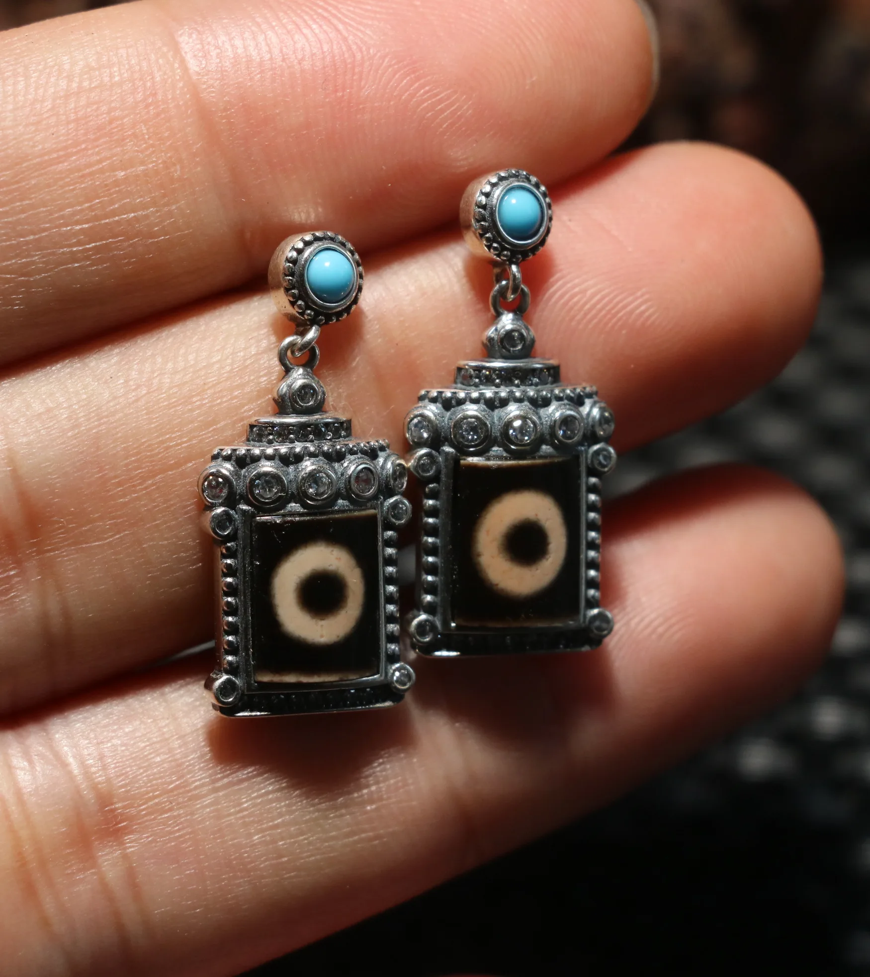 Уникальные тибетские старые кольца A Pair Energy из драгоценного камня