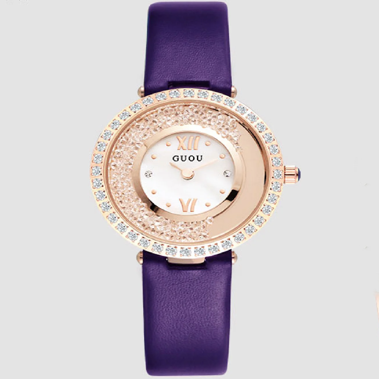 

Fashion GUOU Luxury Diamond Lady Thin case Exquisite Rhinestone Watches Women's Clock montre femme reloj mujer relogio feminino