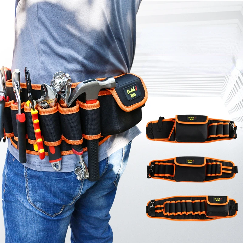 Multifunctional Tool Pouch Waterproof Hardware Electrician Toolkit Drill Holster Waist Oxford Cloth Wrench Screwdriver Tool Bag