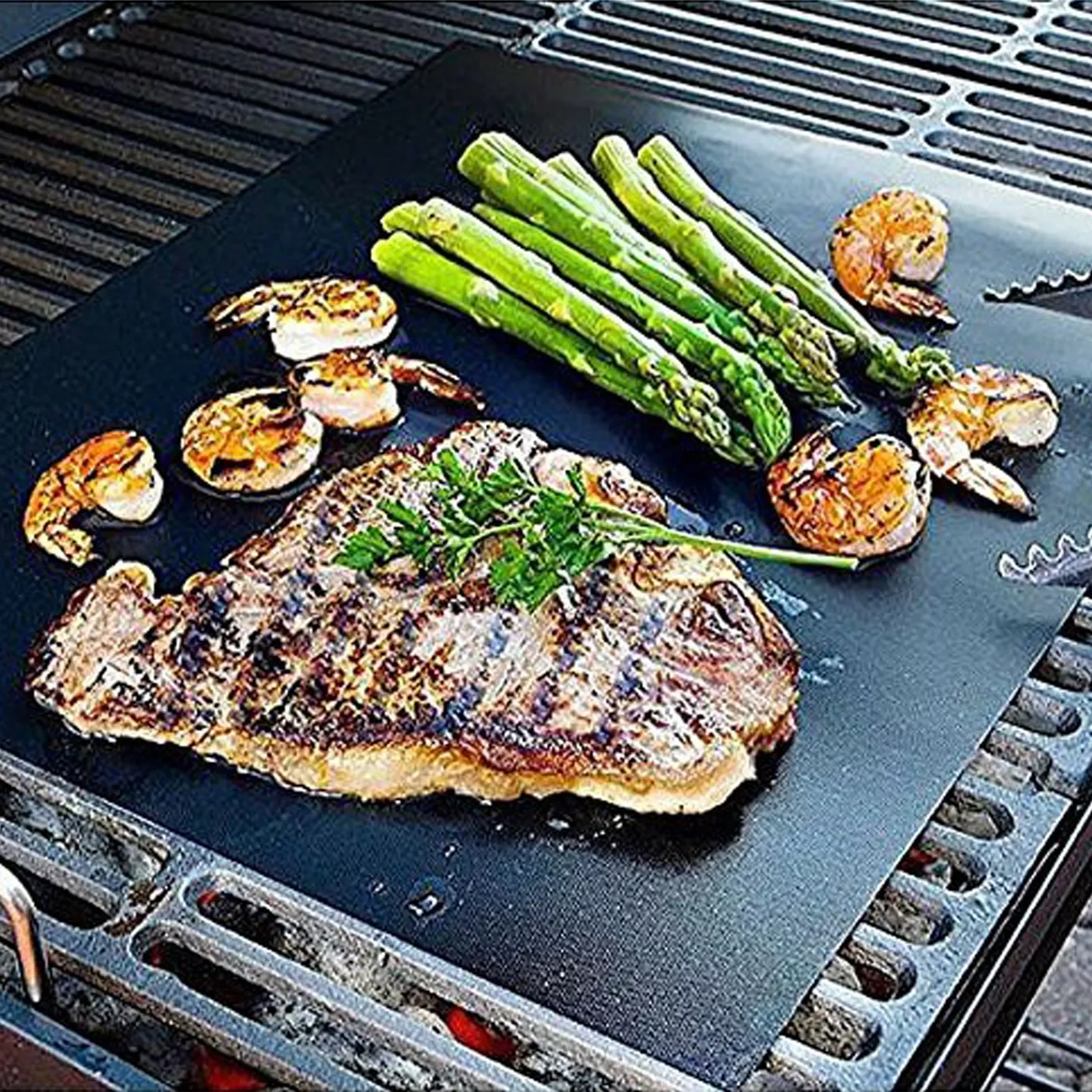 

2022New 40 * 33cm Non-stick barbecue mat High temperature Cooking Sheets Placemat Barbecue lined reusable Food grade kitchen ga