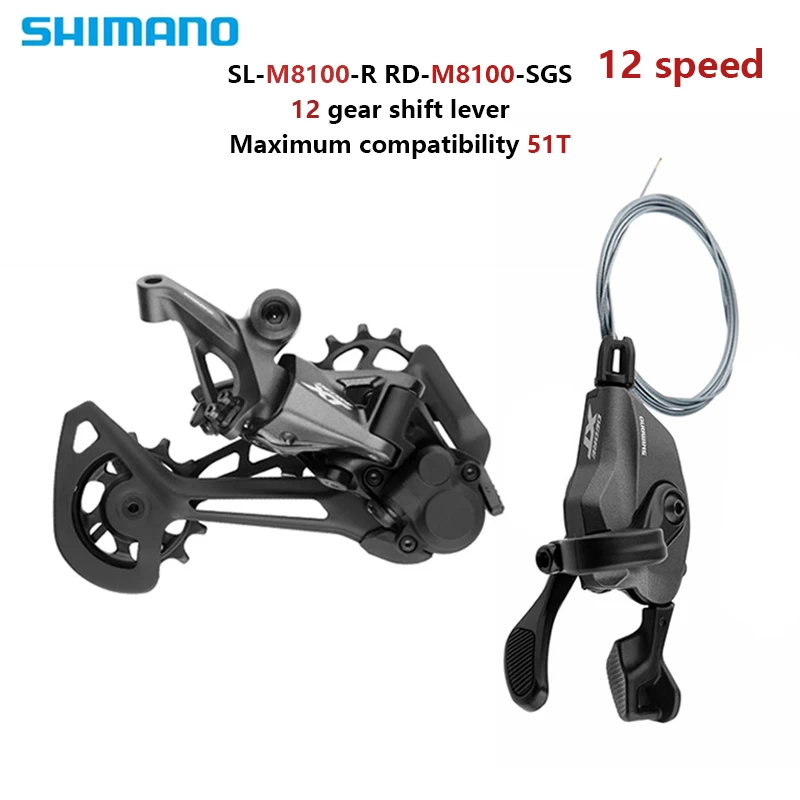 

Shimano Deore XT M8100 Derailleur Groupset SL-M8100-R Trigger Shifter Lever and RD-M8100-SGS Rear Derailleur for Mountain Bikes