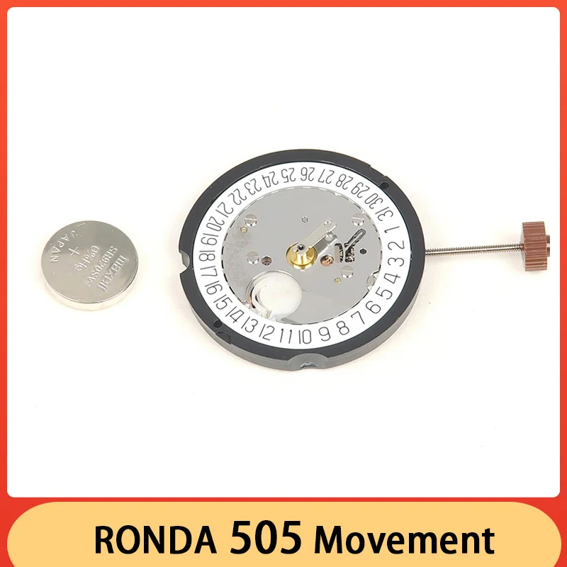 Новинка оригинальный механизм RONDA 505 швейцарский кварцевый 3 стрелки дата на 3/6