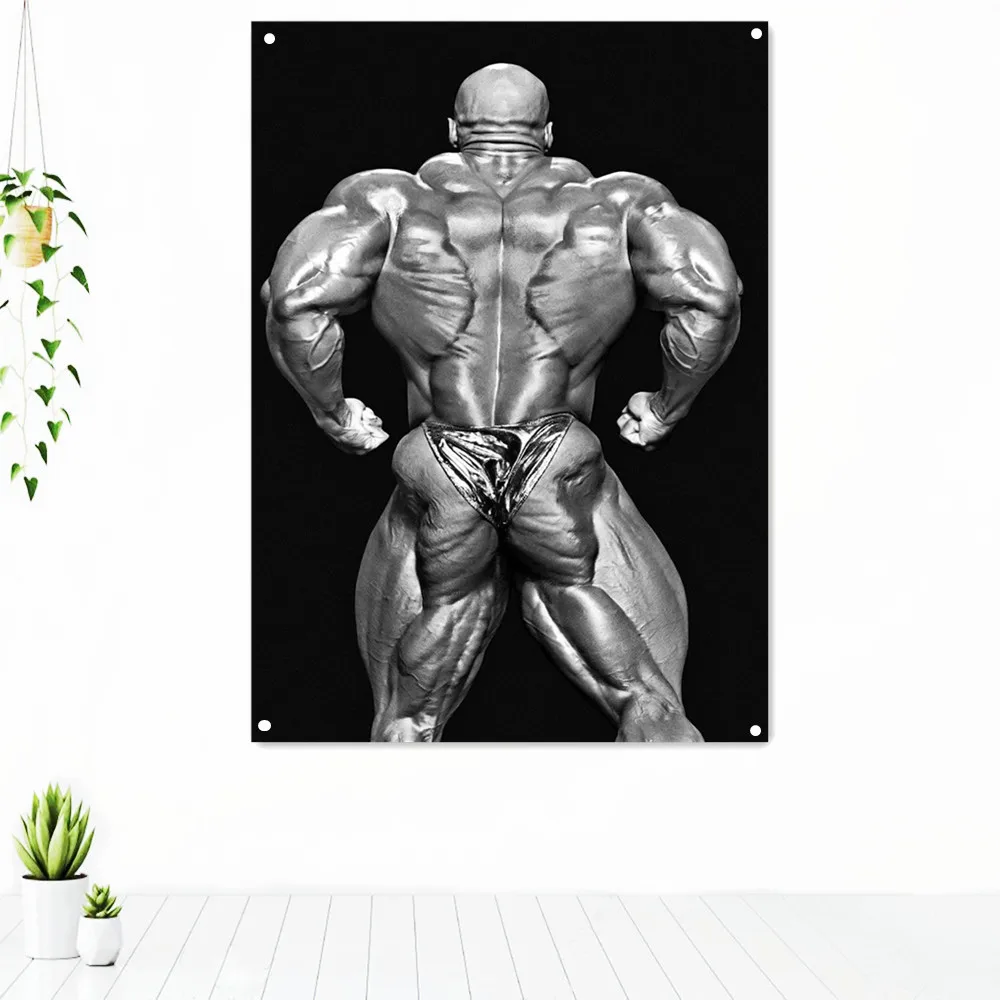

Man Muscular Body Wall Hanging Banner Flag Workout Poster Canvas Painting Wall Art Stickers Boxing Martial Arts Hall Gym Decor 2