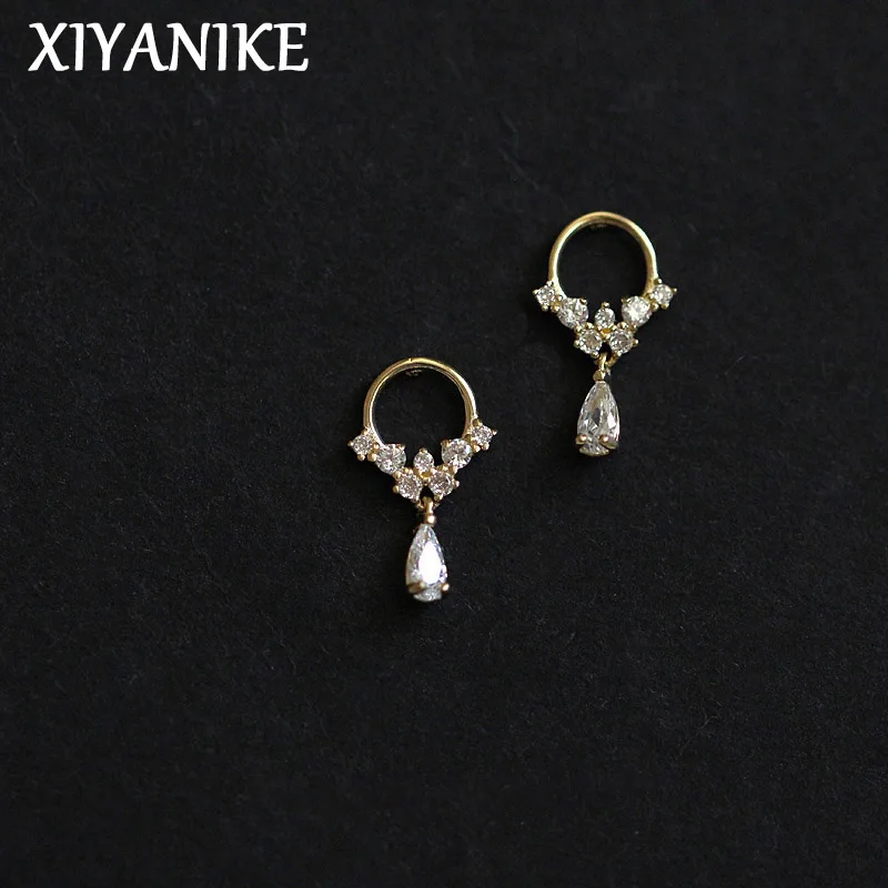 

XIYANIKE French Gentle Zircon Earrings For Women Girl Summer Fashion New Jewelry Lady Gift Party Wedding aretes de mujer