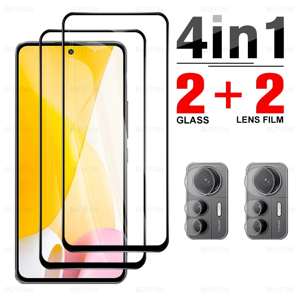

Защитное стекло 4 в 1 с полным покрытием и черными краями для Xiaomi Mi 12 Lite, 6,55 дюйма, Защитная пленка для объектива камеры Xiaomi Xiomi 12 Lite
