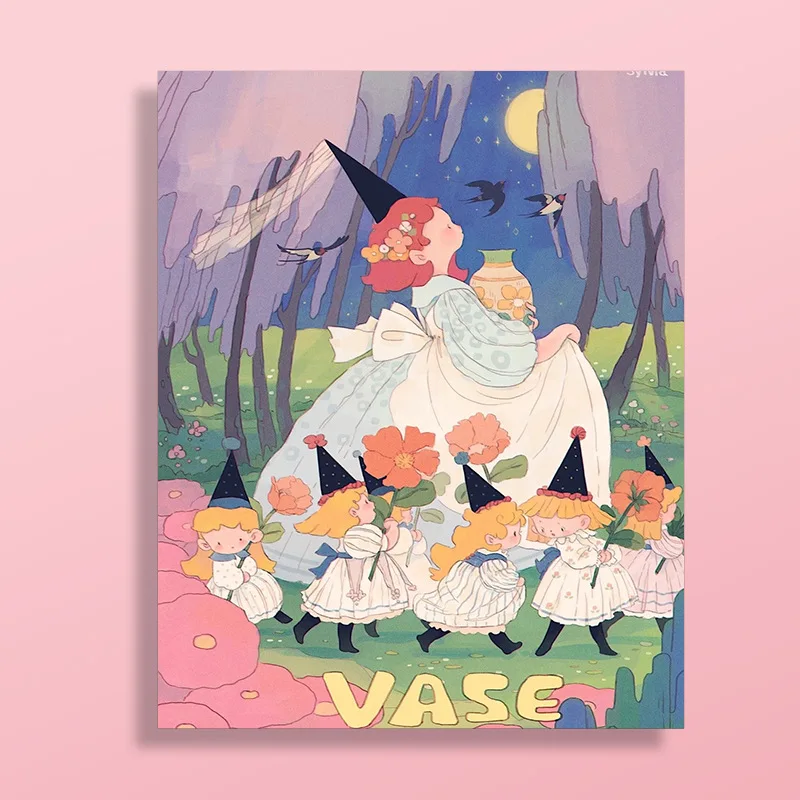 Творческая DIY Цифровая Милая мультяшная картина маслом для девочек и кошек