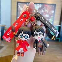 cartoon anime magic movie wizard pendant keychains holder car key chain key ring mobile phone bag hanging jewelry gifts
