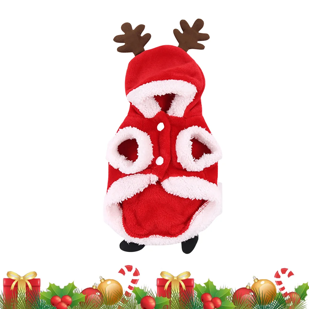 

Christmas Pet Dog Clothes Costume Puppy Warm Clothing Flannel Cat Hooded Coat Winter Festive Outfit Dress Pets Sweater Gift
