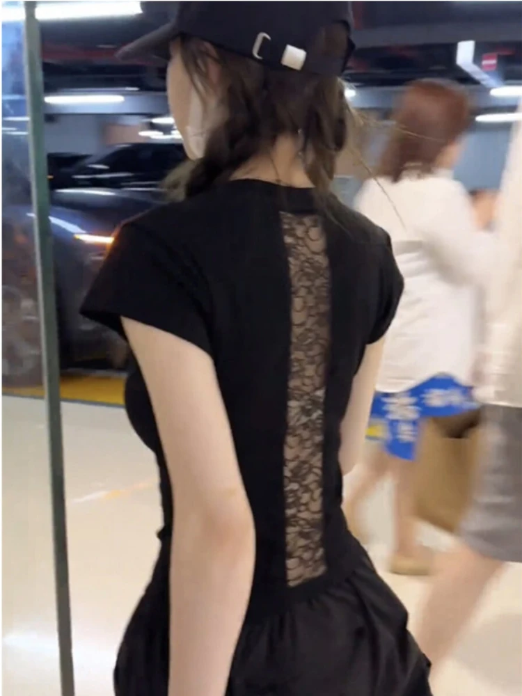 Y2k Slim Fit Hollow Out Tops Woman Pure Desire футболка из хлопка