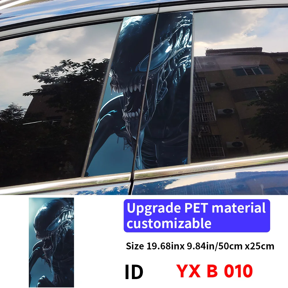 

Автомобильные наклейки с изображением инопланетянина, водостойкие автомобильные декоративные наклейки на стойку B, царапины, прочные автомобильные двери, виниловые наклейки на столб, аксессуары для декора автомобиля