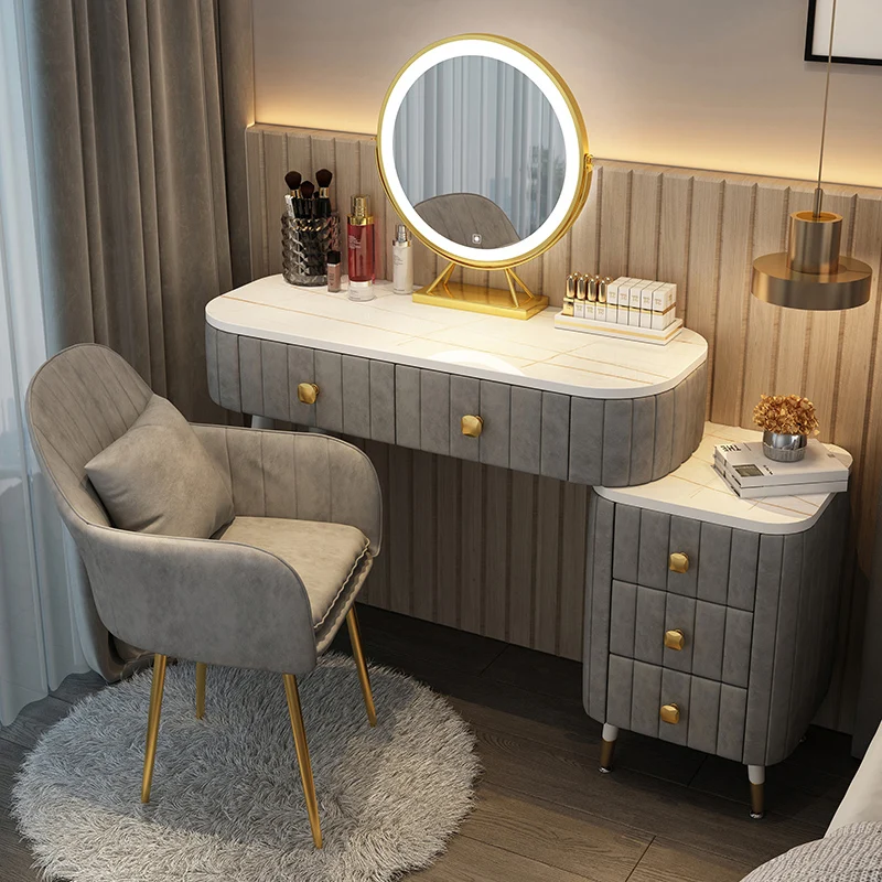 

Storage Comfortable Mirror Dressers Drawers Women Makeup Vanity Table With Mirror Schminktisch Modern Bedrooms Full Furniture HY