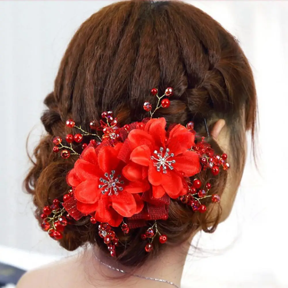 

Wedding Hair Styling Tool Exquisite Faux Pearl Rhinestone Headpiece Luxury Hair Styling Tool for Prom Wedding Parties