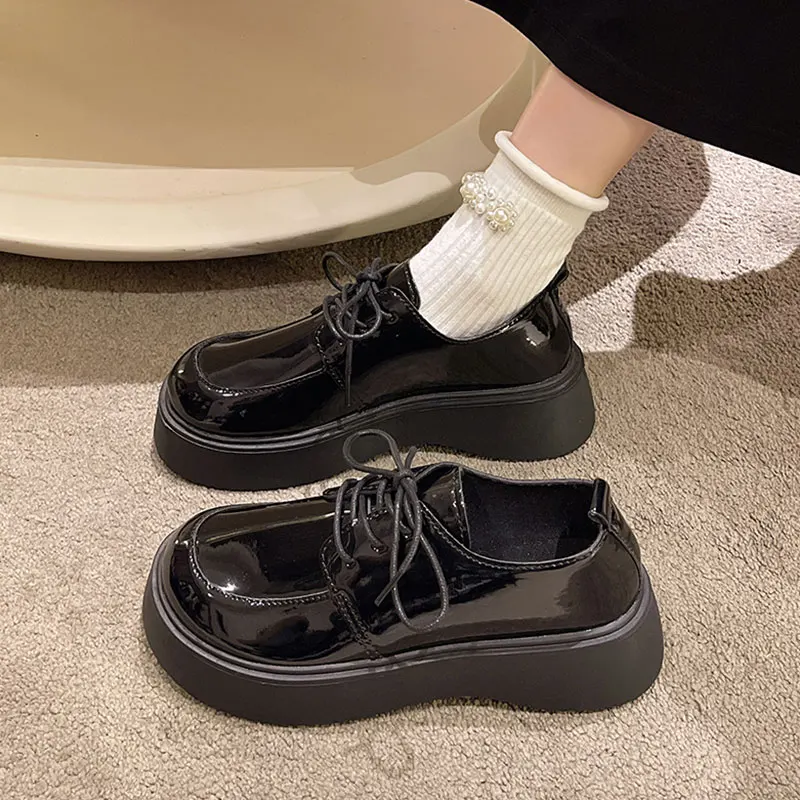 

Туфли женские с круглым носком, меховые кроссовки, криперы, без застежки, лоферы, повседневная обувь, Ретро стиль, 2022