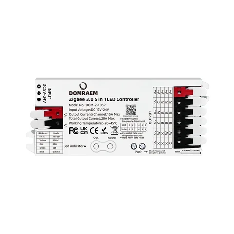 DOMRAEM Zigbee 3.0 Smart 5 в 1 RGBCCWT LED контроллер