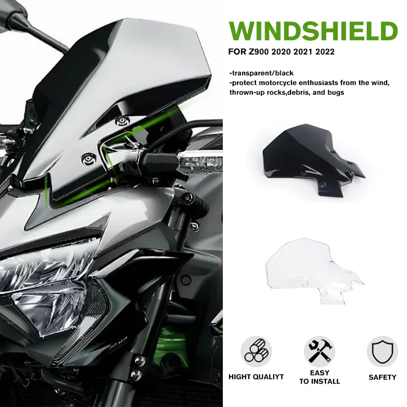 

For Z 900 Z900 Z 650 z900 2020 2021 2022 New Motorcycle Windshield Screen Visor Windscreen Double Bubble Wind Deflector