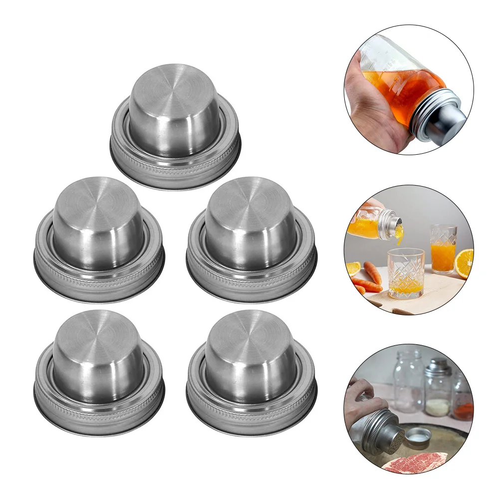 

Jar Shaker Mason Lids Lid Cocktail Canning Replacement Caps Dredge Jars Seasoning Shakers Pour Martini Cap Spout Dispenser