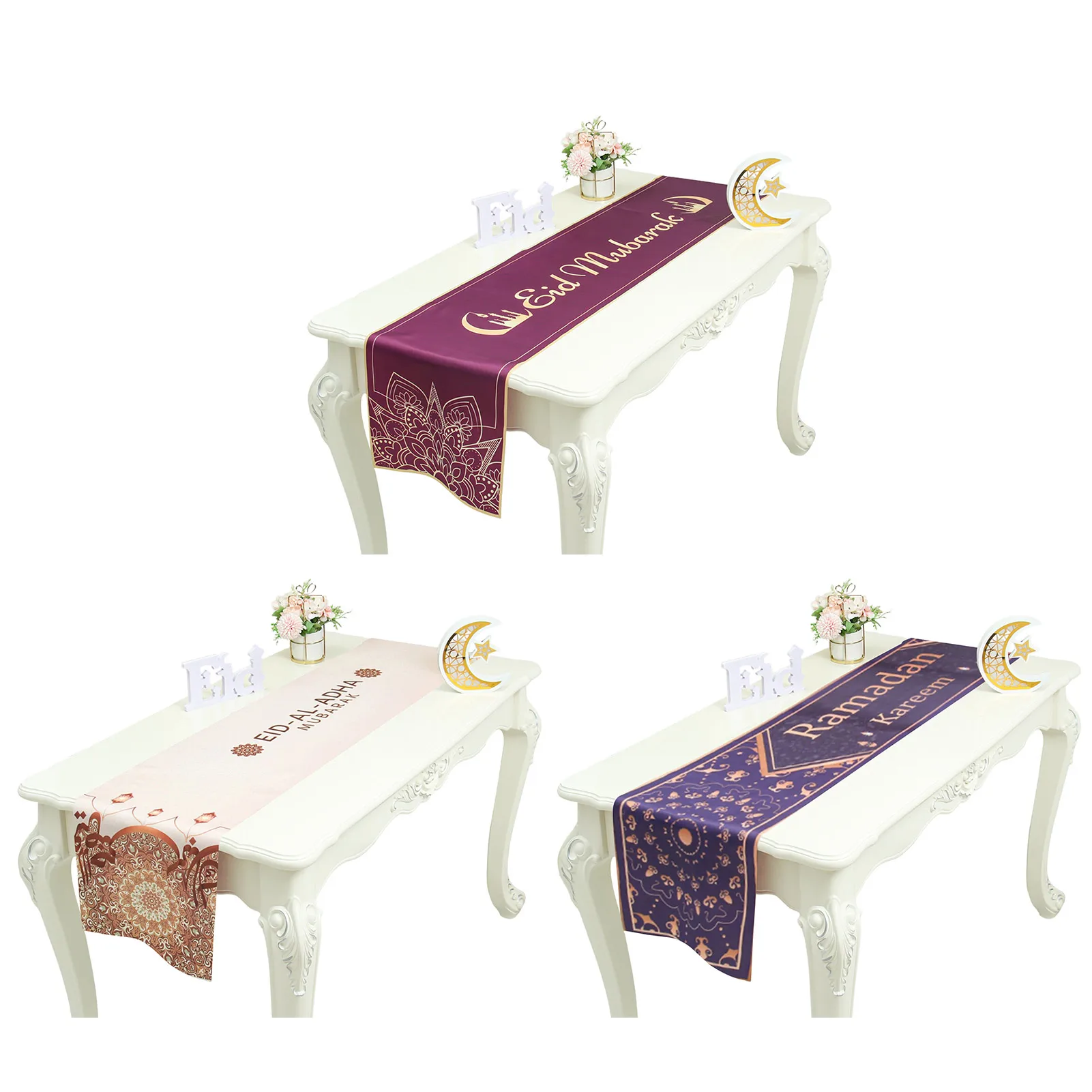 

EID Mubarak Table Runner Ramadan Decoration For Home Tablecloth Ramadan Kareem Eid Al Adha Gifts Islamic Muslim Party Decoration
