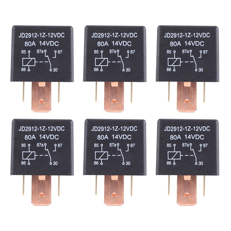 

6X 80A DC 12V 5 Pin DIY Power Relay Car Truck Vehicle