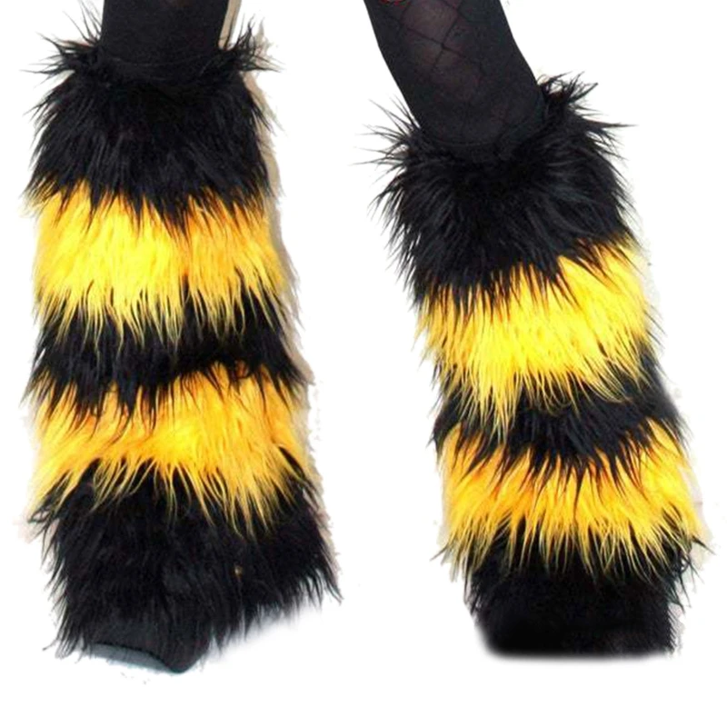 Cute Lolita Faux Fur Cuffs Pile Pile Socks Women Winter Warm Thickened Leg Warmer Boots Cuff Furry Foot Cover Plush Tube 37JB