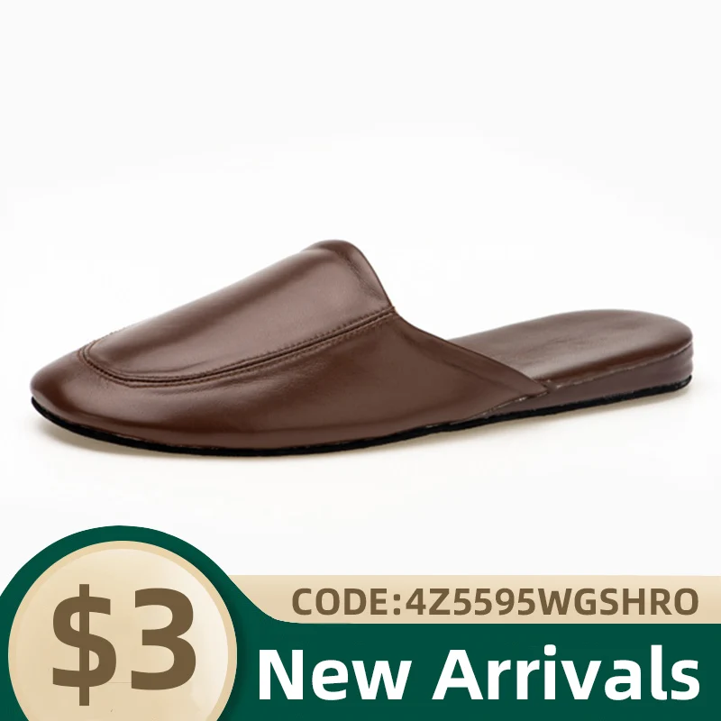 

Designer Simple Solid Color High Quality Sheepskin Men Slippers Fashion Casual Home Waterproof Anti-slip Indoor FloorShoes
