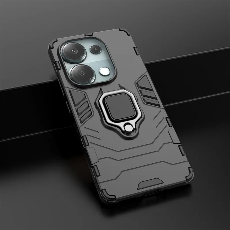 Новый стиль для Xiaomi Poco M6 Pro 4G противоударный чехол с магнитной подставкой