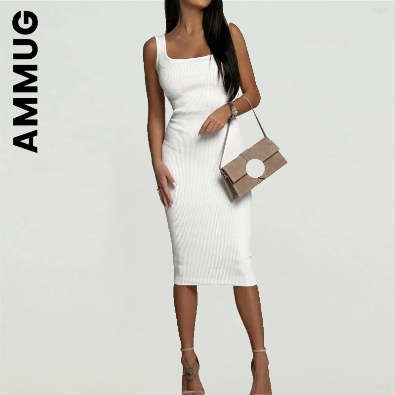 

Ammug Dress Women New Korean Dresses For Women Bodycon Club Basic Midi Dress Stylish Dress Woman Female Vestidos