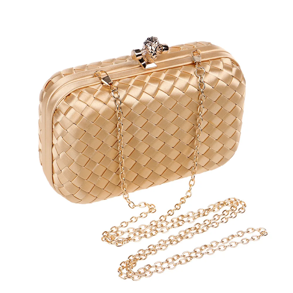 

New clutches Women's cross body Dinner Bag Weaving Women's Bag European and American Banquet Hand Bag Evening Bag Purse sac