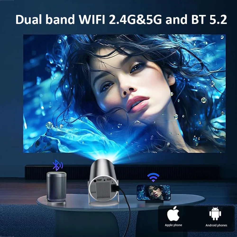 Фото Портативный HD-проектор DITONG HY300 Plus 4K, Android LED-проектор для домашнего кинотеатра, мини-проектор для телефона, HY300 Pro №4