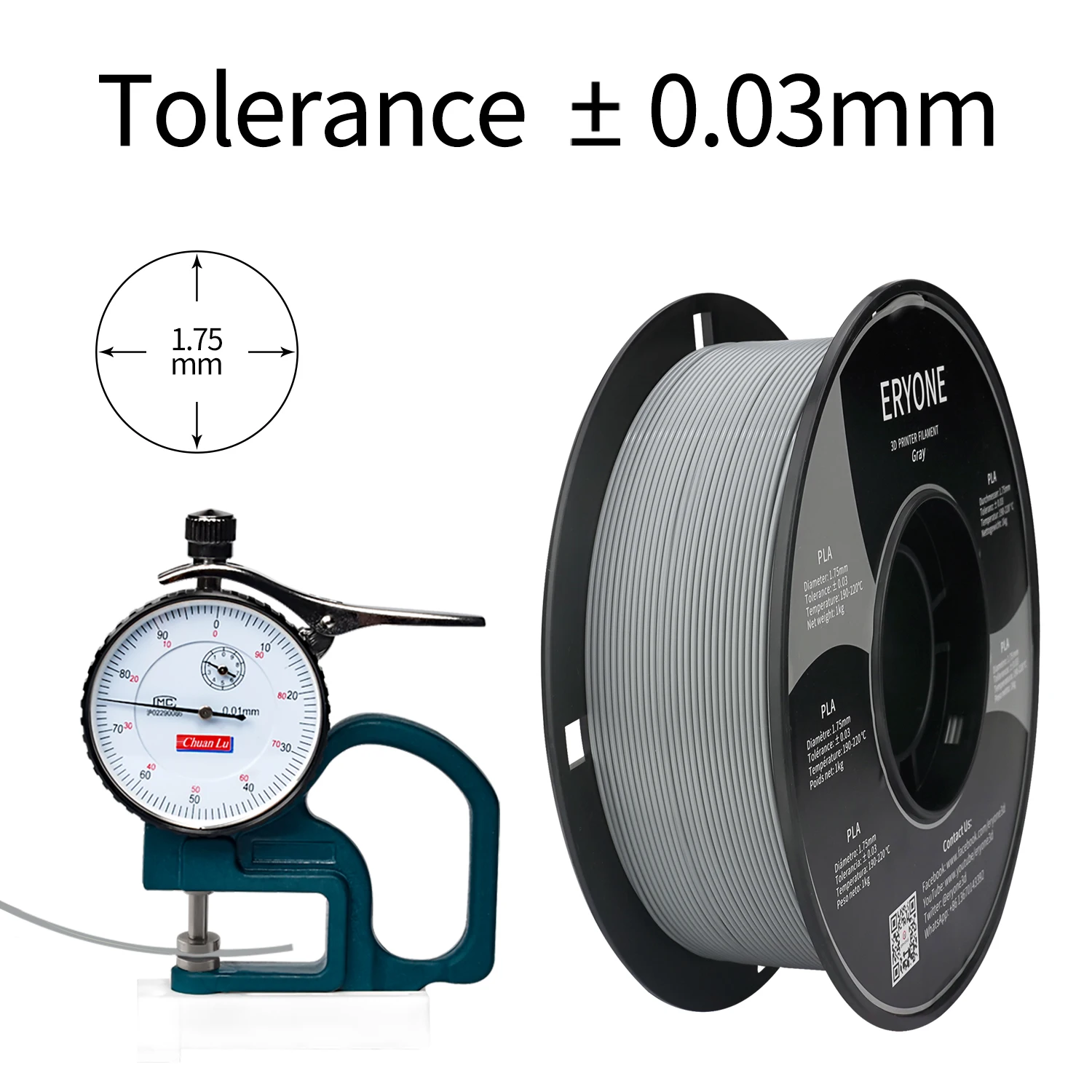 Eryone Stock Clearance Promotion ES Only 3D Printing Filaments 1KG/Roll 1.75mm ±0.03mm PLA PETG TPU ABS ASA Fast Free Shipping