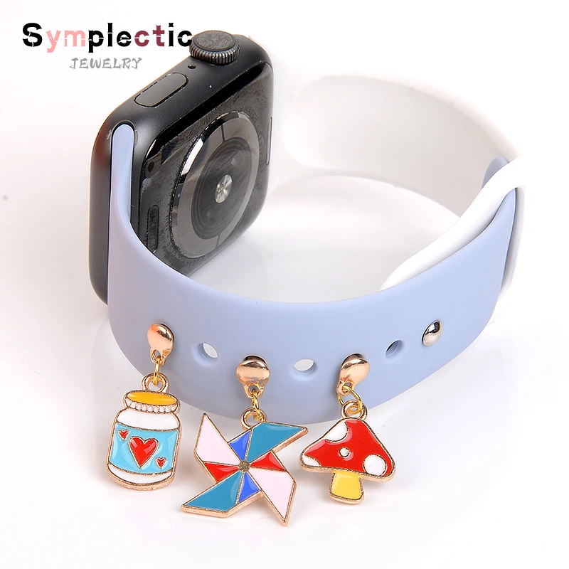 

Metal Charms Decorative Ring For Apple Watch Band Diamond Ornament Smart Watch Silicone Strap Accessories For iwatch Bracelet