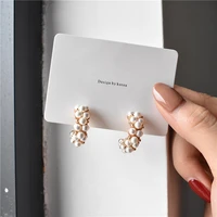 vintage japan korean pearl hoop earrings for women fashion boho statement cute gold jewelry acrylic pendientes gifts wholesale