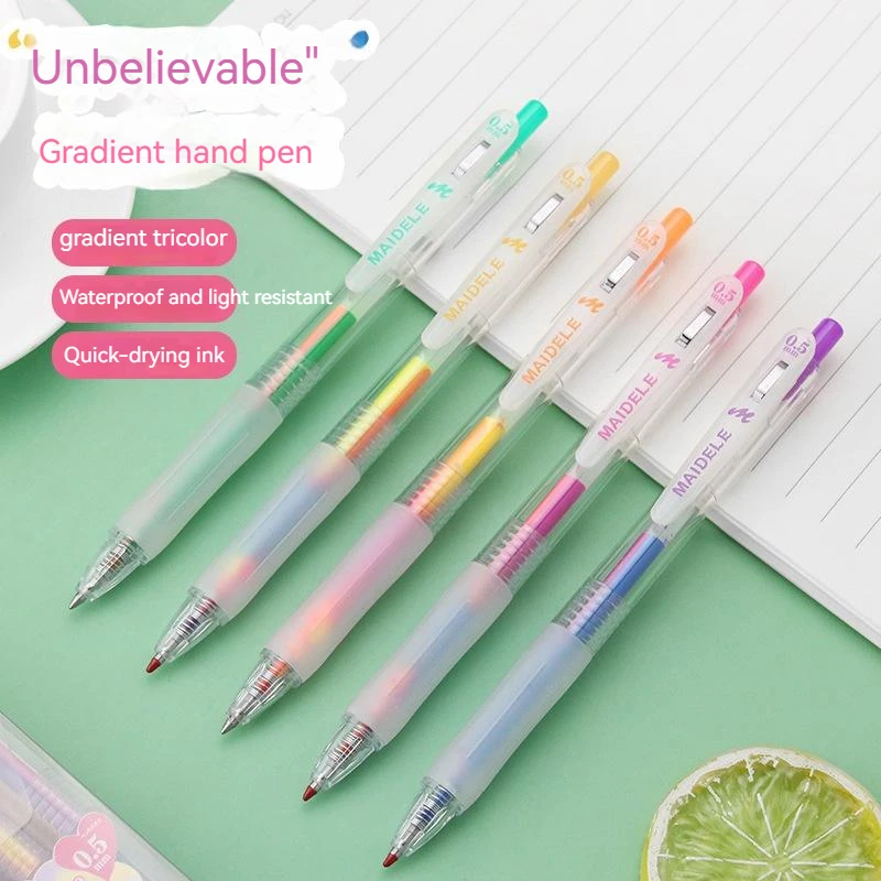 

Gradient Color Neutral Pen Fun Press Type Pen High Appearance Level Students Multi-color Manual Pen Doodle Pen Student Gift