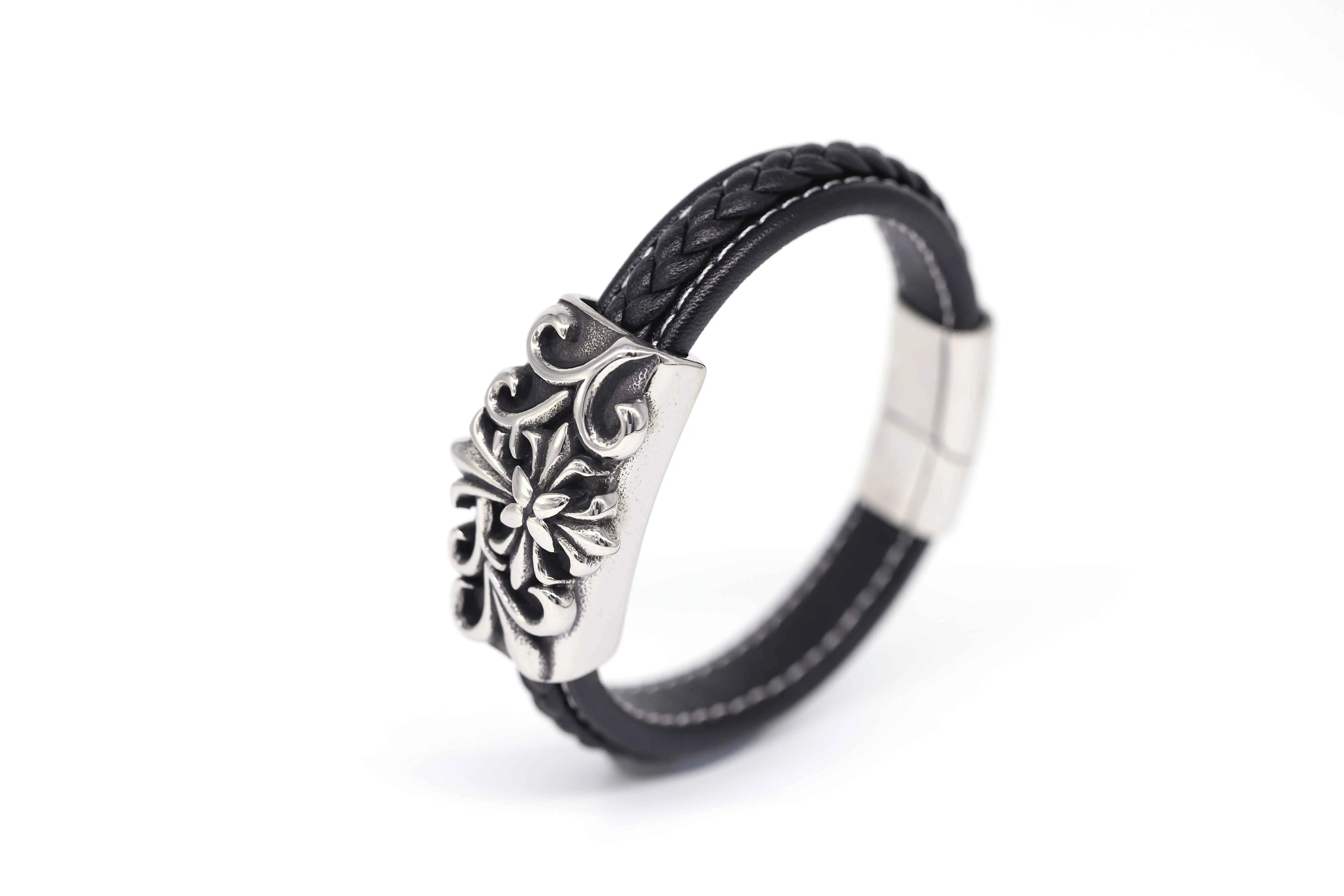 WDM модные ювелирные изделия браслеты 12 мм Плетеный другой берег цветок винтажный