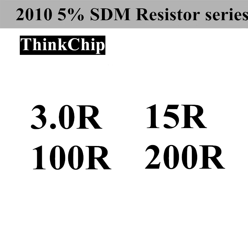 

(100pcs) 2010 5% SMD Resistor series 25PCS*4 Values (15R 200R 3.0R 100R)