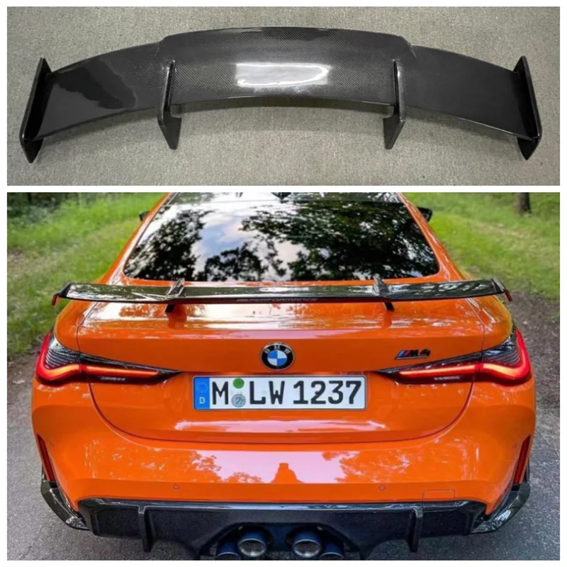 

Натуральное углеродное волокно и ABS яркий черный задний спойлер для багажника крыло подходит для BMW M3 M4 G80 G82 2019 2020 2021 2022 + (MP Style)