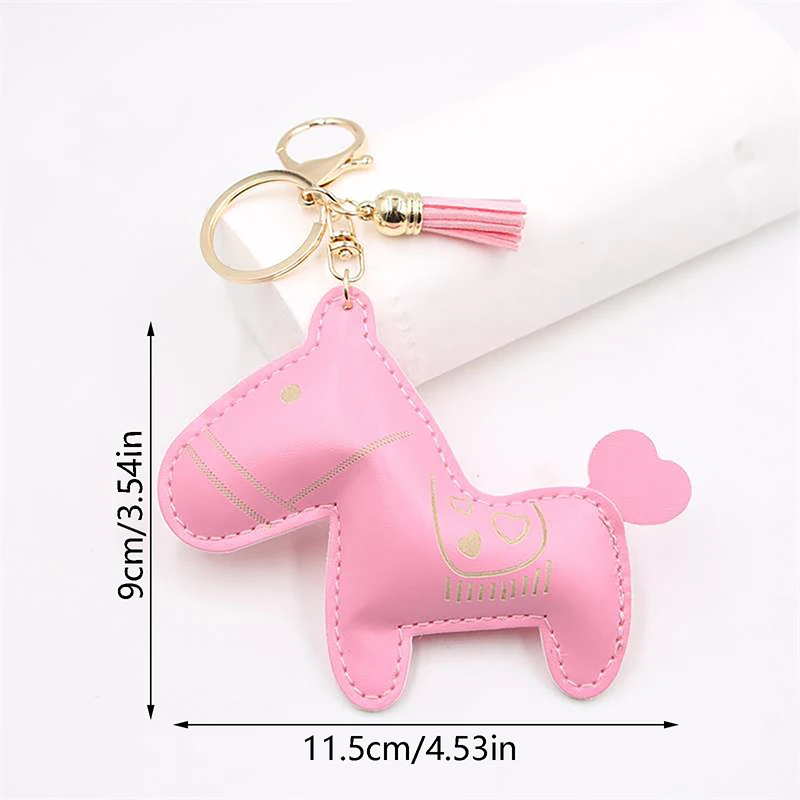 

Мультфильм искусственная кожа коричневый пони подвески брелок кулон женский брелок милая сумка с животными подвесной орнамент аксессуары украшение подарок