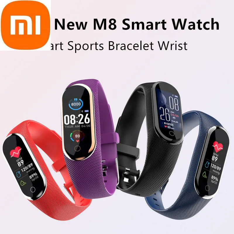 

XIAOMI New M8 Smart Watch Men Women Sport Fitness Smartwatche Bracelet Bluetooth Pedometer Heart Rate Blood Oxygen Smartwatch
