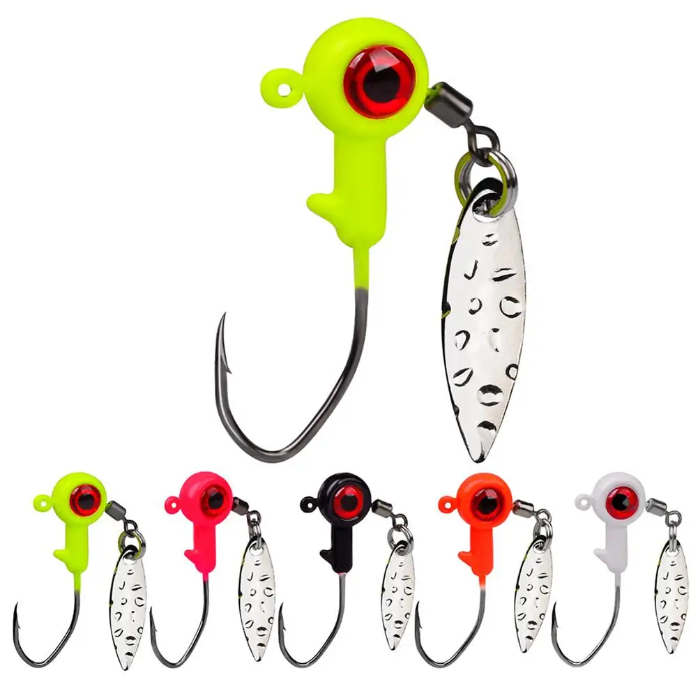 

5pcs/lot 1.4g 1.6g 3g Jig Head Fishing Hooks With Sequin Lure Lead Hook Fishhook Artificial Hard Baits