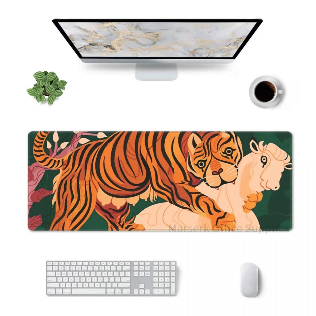 Tigress Opus Sectile Large Mouse Pad Cultures Laptop Desk Keyboard Mat 30x80cm Gamers Decoracion Non-Slip Rubber Carpet