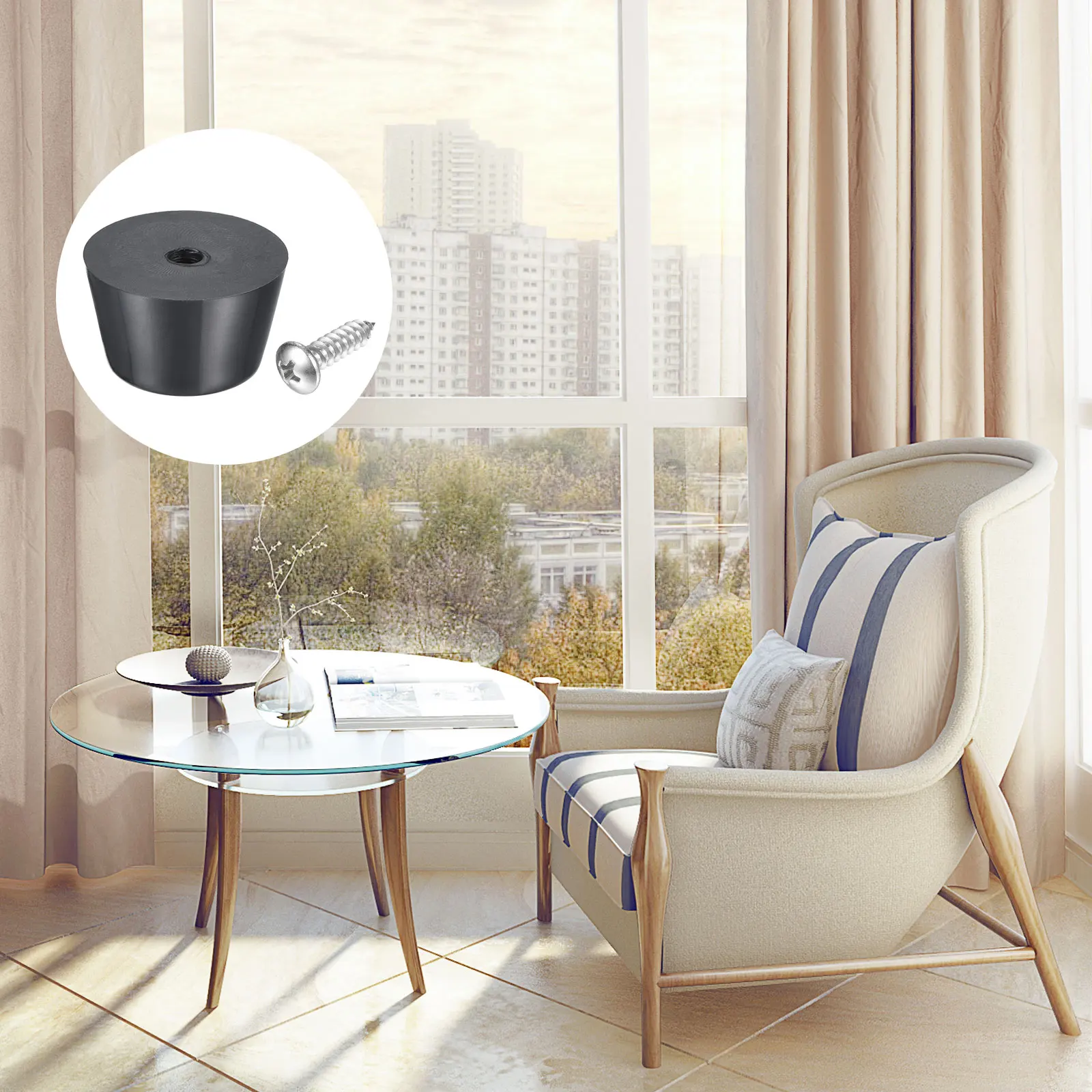 Uxcell 24 шт 0 59 &quotH x 98&quot W резиновый бампер ноги w шайба и винты из нержавеющей стали