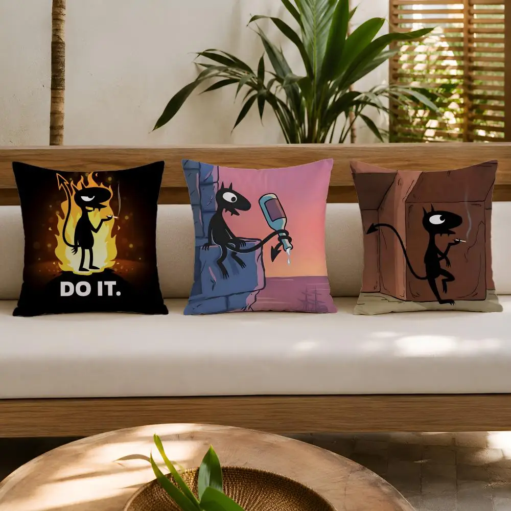 Фото Чехол для подушки D-Disenchantment Luci Devil, устойчивый к сминанию, из короткого плюша, дышащий, можно стирать в машине №2