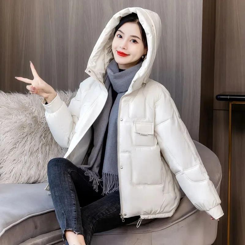 Women Jacket 2022 New Winter Parkas Female Down Cotton Jackets Hooded Casual Warm Parka Short Coat Female Fashion Outwear