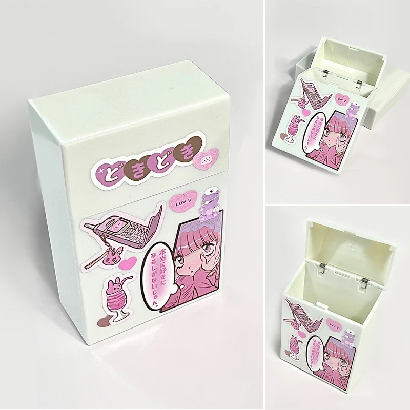 

INS White 3 inch K-pop Photocard Storage Box Photo Small Card Organizer Card Case Desk Organizer Box School Stationer
