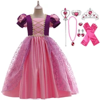children girl rapunzel dress kids tangled disguise carnival girl princess costume birthday party gown outfit clothes 3 9 years