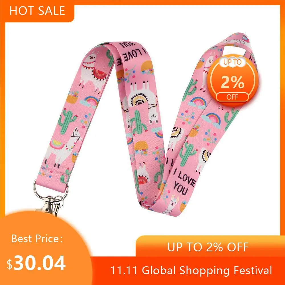 

30 шт. милые Альпака шейный ремешок Ремешки удостоверение личности держатель карты брелок мобильный телефон ремень Георгиевская лента тесь...