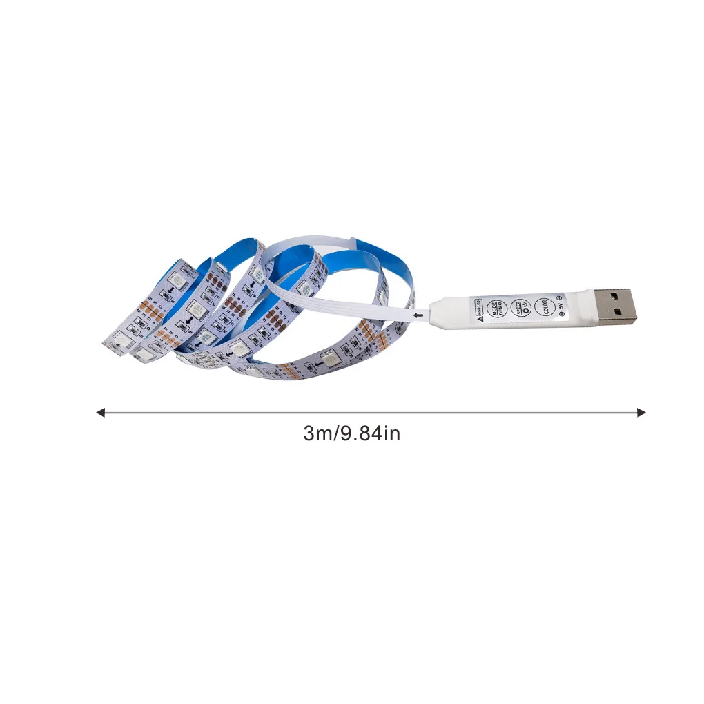 

LED Strip Light Flexible Lamp 1M 2M 3M 4M 5M Tape Diode SMD5050 DC5V Desk Screen TV Background Room Lighting USB Cable